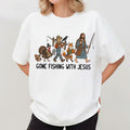 Gone Fishing With Jesus Funny Christian Thanksgiving T-Shirt - Merchluma