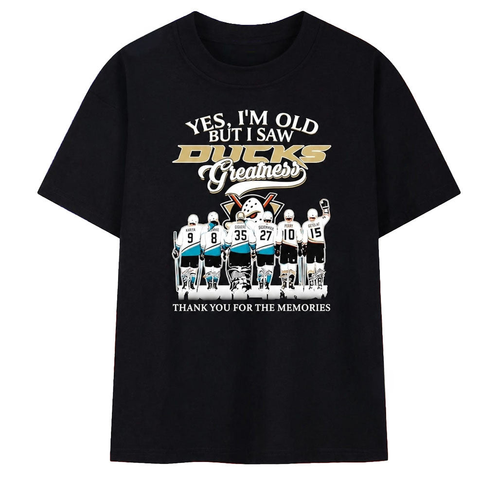 Anaheim Ducks Greatness Thank You For The Memories Signature T-Shirt Anaheim Ducks Merch - Merchluma