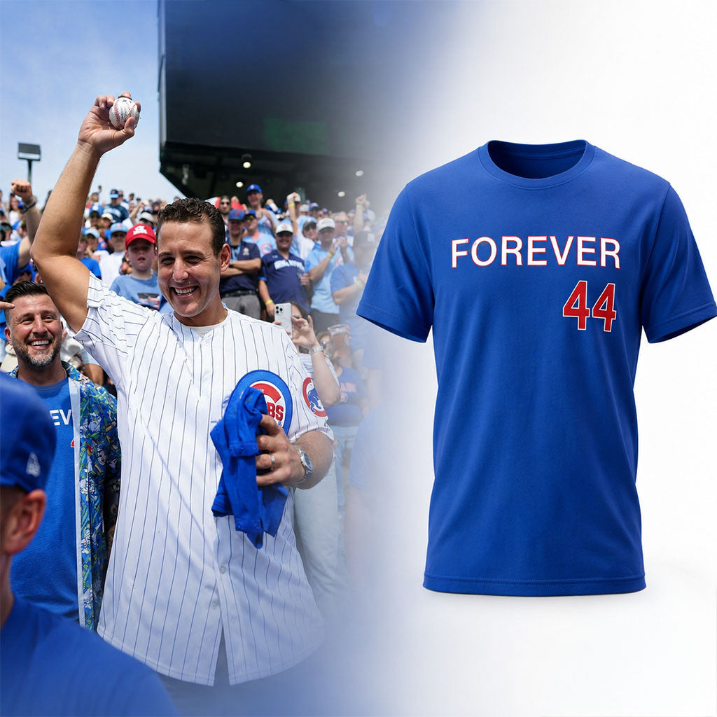 Chicago Cubs Forever 44 T-Shirt Chicago Cubs Merch Gifts For Baseball Fans - Merchluma
