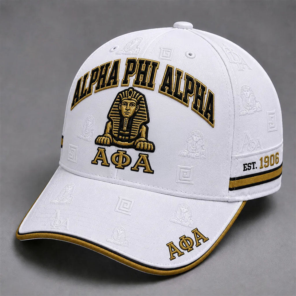 Alpha Phi Alpha Est 1906 Sphinx White Baseball Cap Alpha Phi Alpha Merch Gift Ideas For Husband - Merchluma