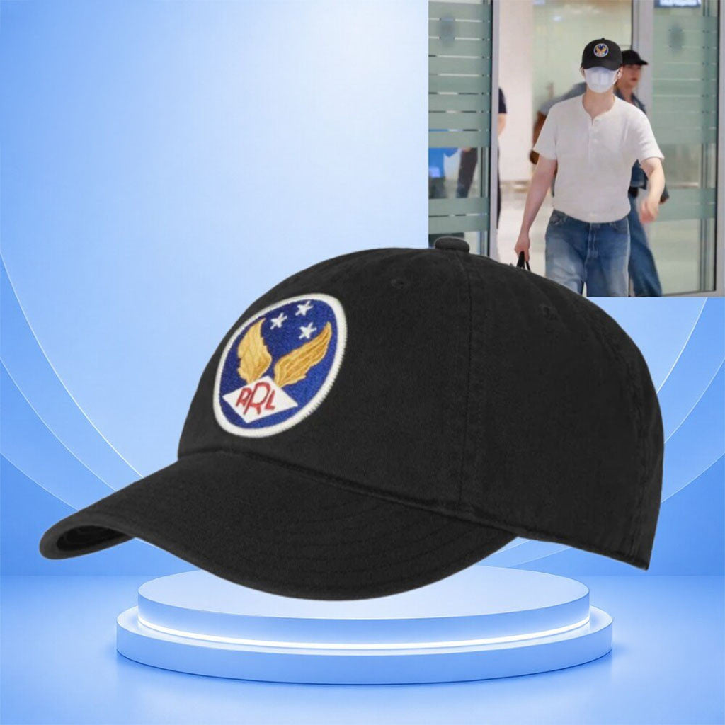 BTS Yoongi Suga Returned To South Korean With RRL Winged Logo Hat Embroidered BTS Merch - Merchluma