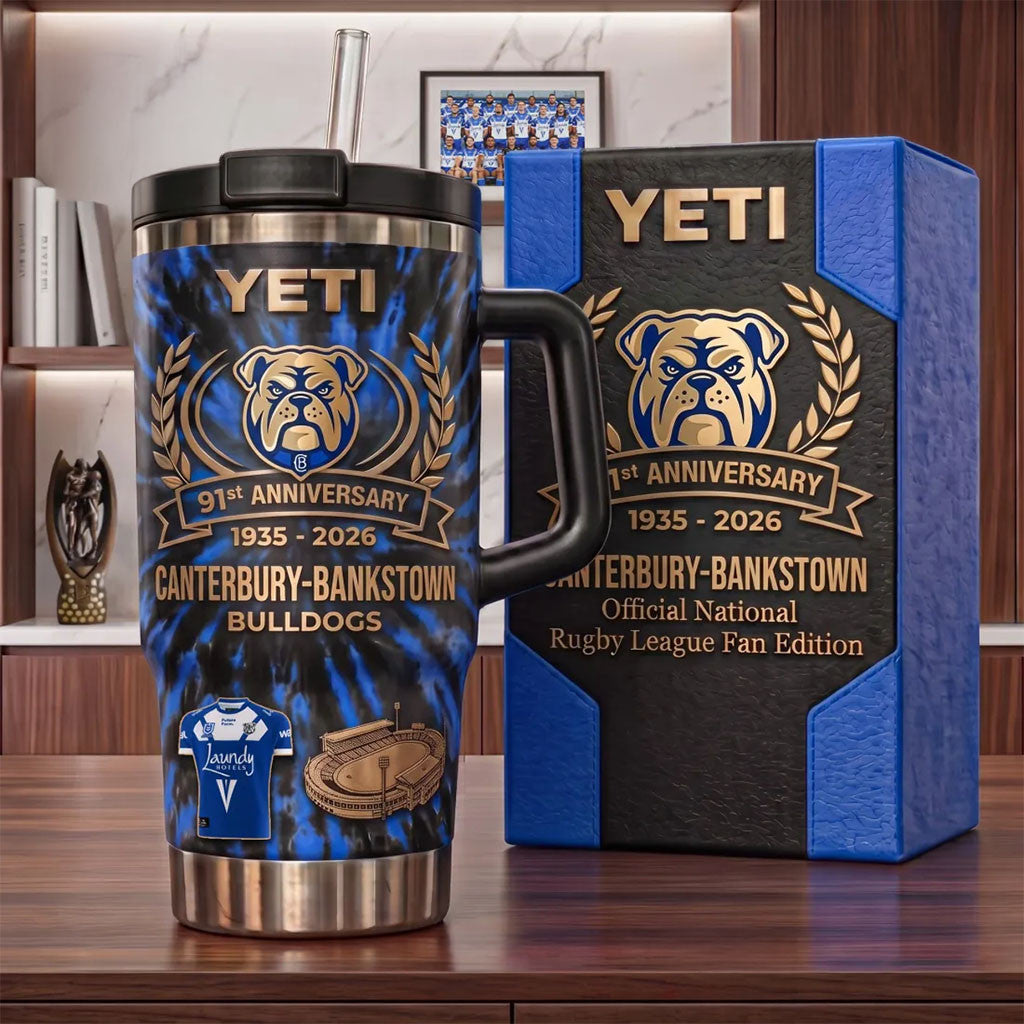 Canterbury-Bankstown Bulldogs 91st Anniversary Tumbler CB Bulldogs Merch Gifts For Brother - Merchluma