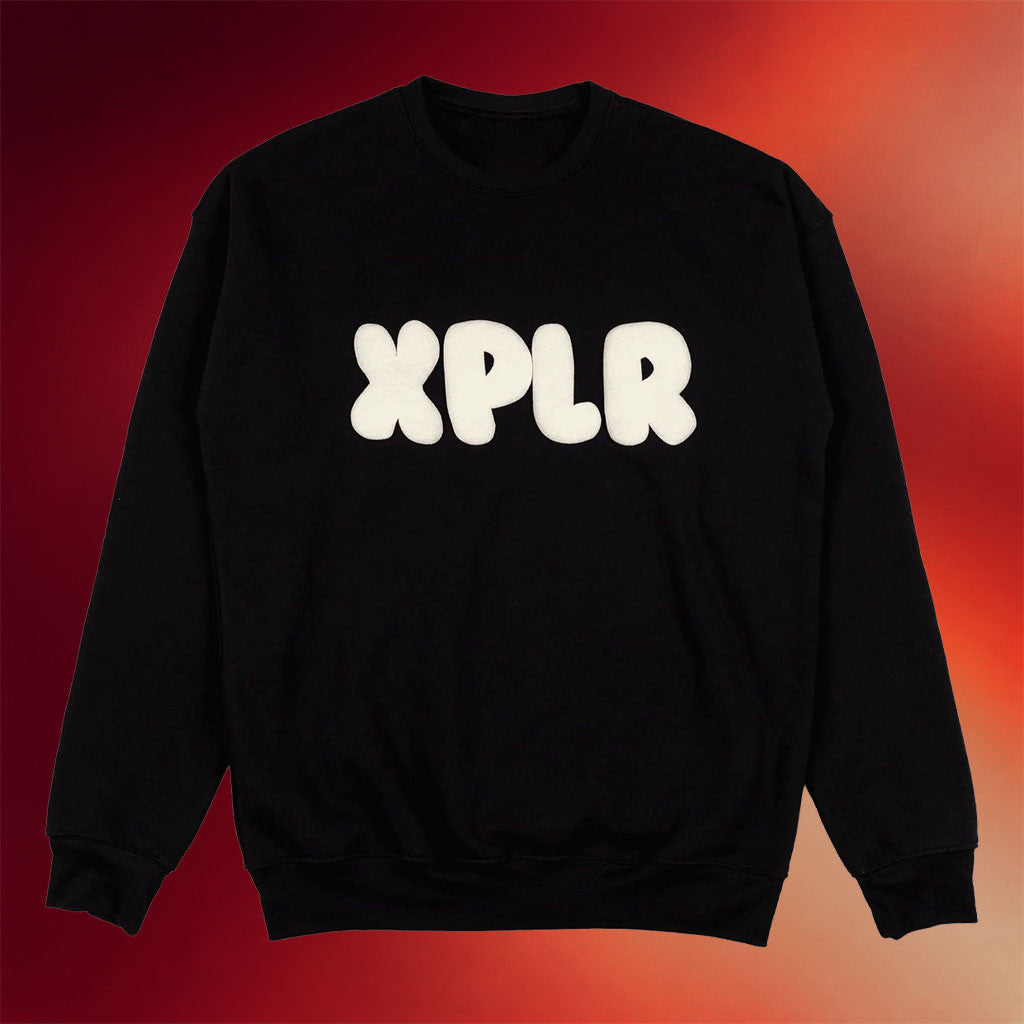 XPLR Merch 2026 Marshmallow Logo Crewneck Sweatshirt Black Sam And Colby Merch Gift For Besties - Merchluma