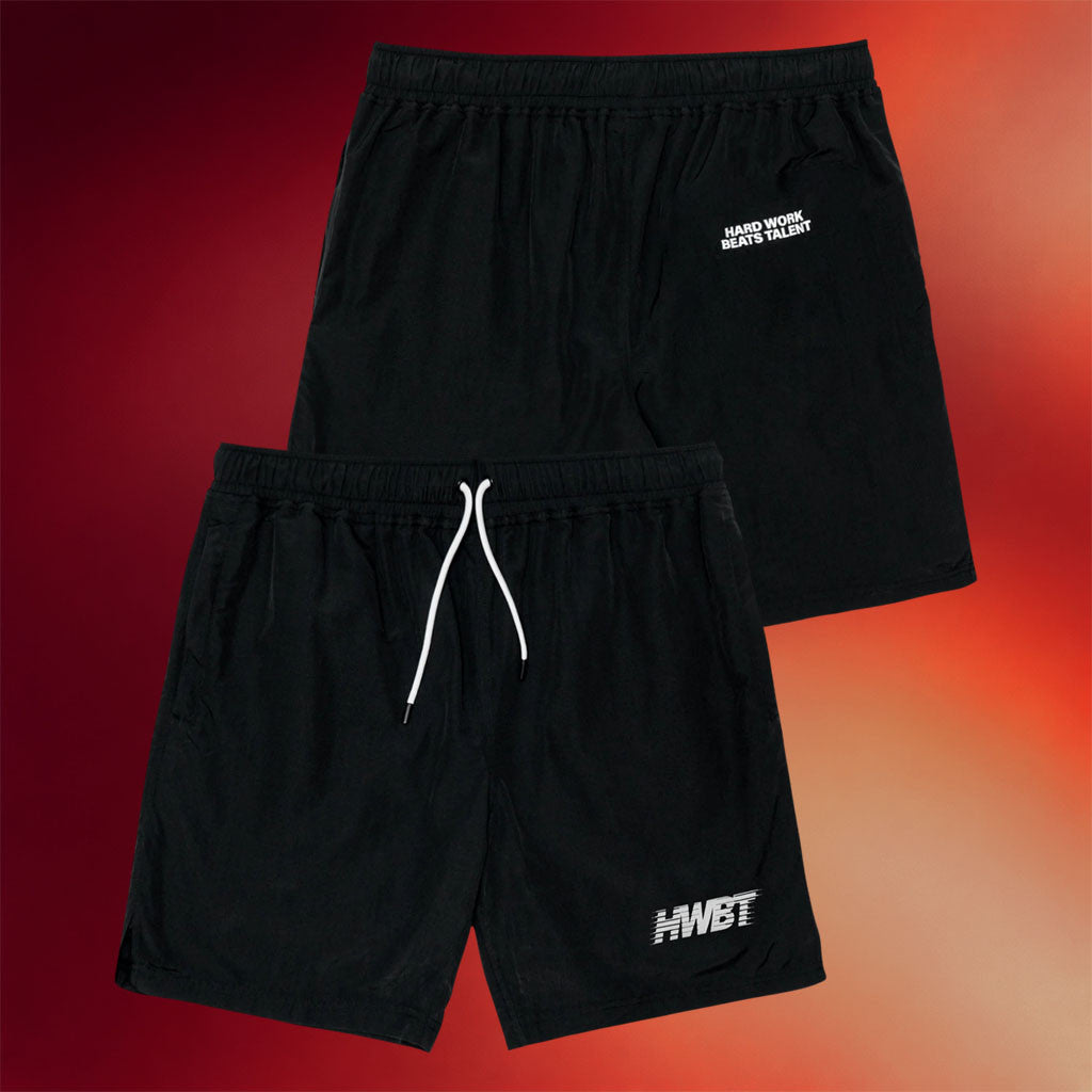 HWBT Merch 2026 Hard Work Beats Talent Black Shorts Birthday Ideas For Brothers - Merchluma
