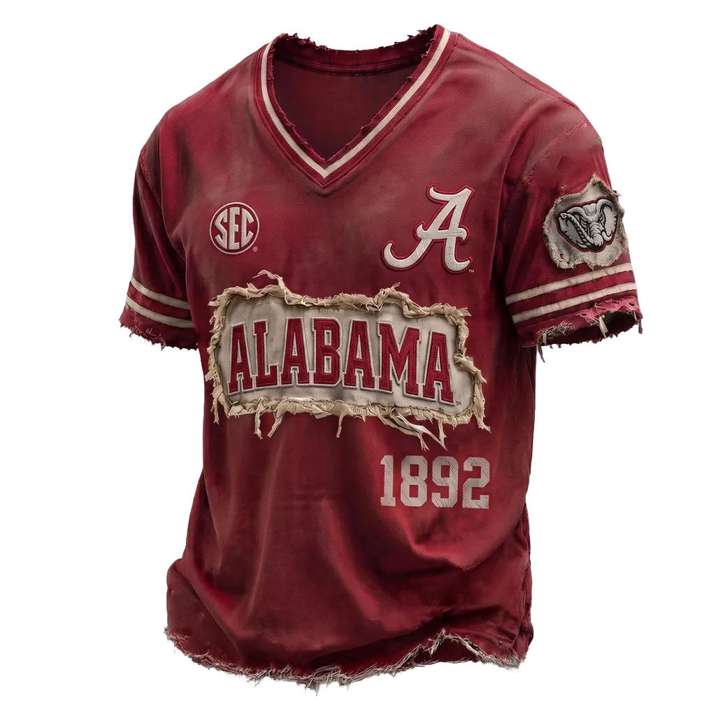 Alabama Crimson Tide Football 1892 Distressed T-Shirt Alabama Crimson Tide Merch Him Gift - Merchluma
