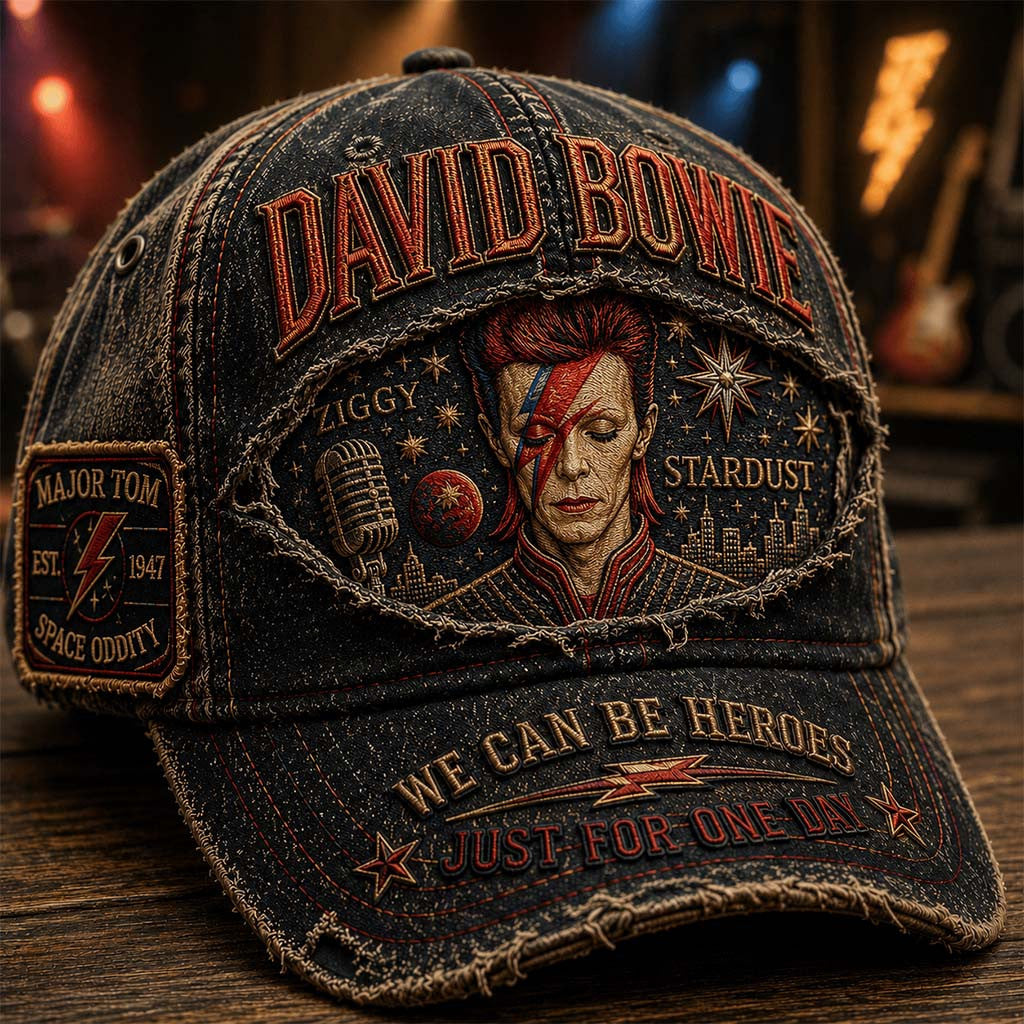 David Bowie Hat We Can Be Heroes Just For One Day Vintage Cap David Bowie Merch Gift For Fans - Merchluma