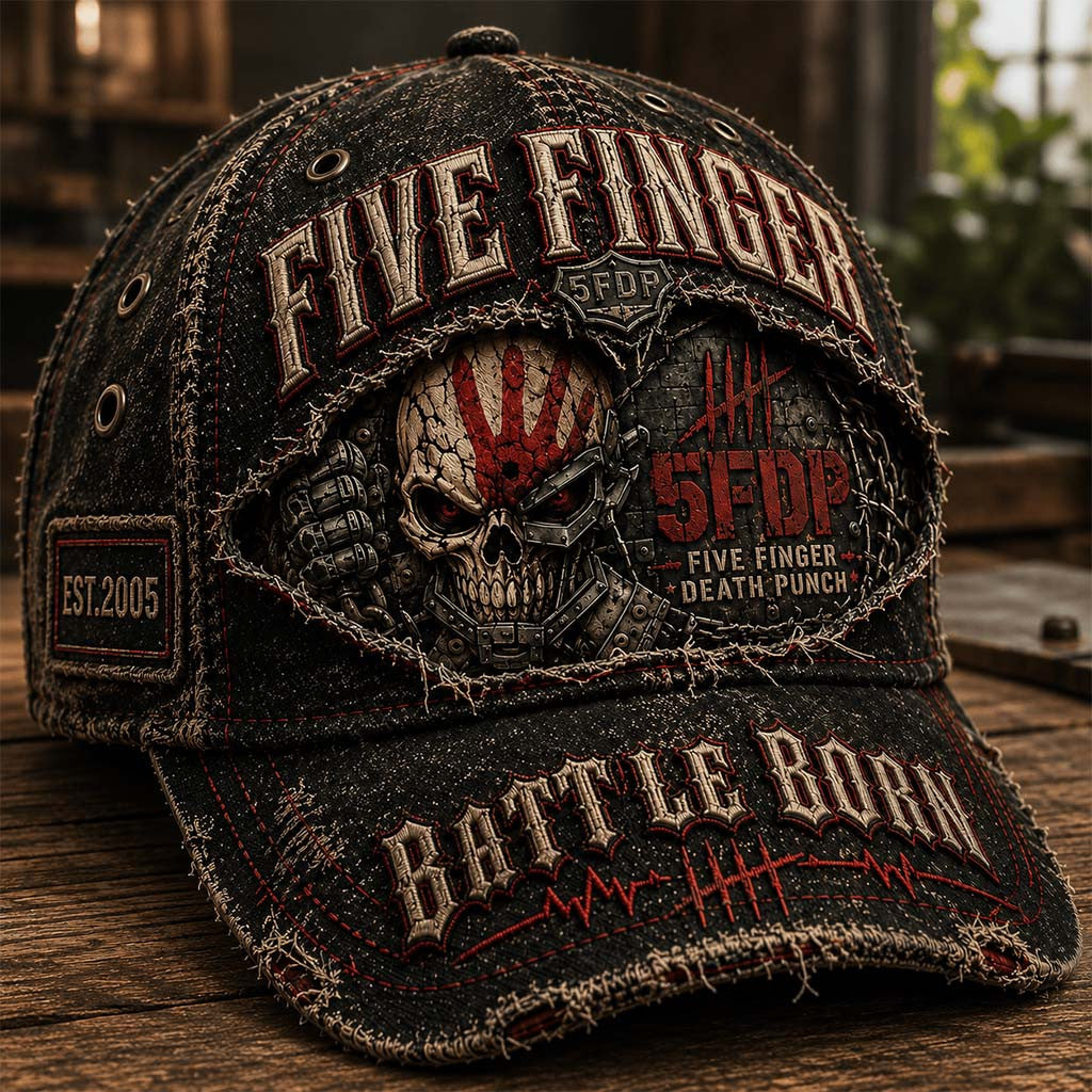 Five Finger Death Punch Battle Born Vintage Hat 5FDP Merch Present For Music Lovers - Merchluma