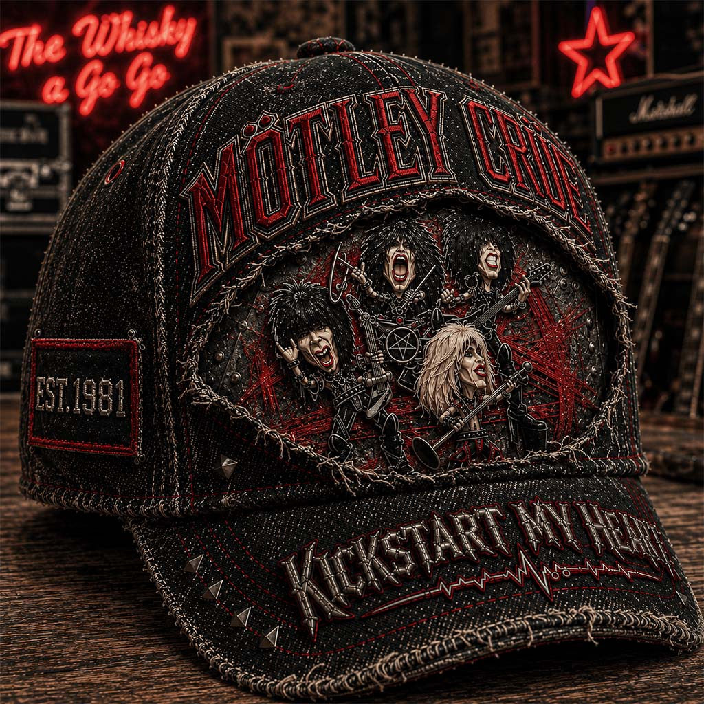 Motley Crue Kickstart My Heart Hat 2026 Motley Crue Merch Best Gift For Band Fans - Merchluma