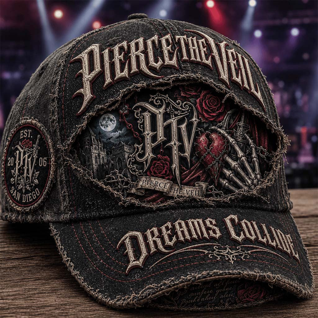 Pierce The Veil Dreams Collide Vintage Hat Pierce The Veil Merch Present For Rock Band Fans - Merchluma