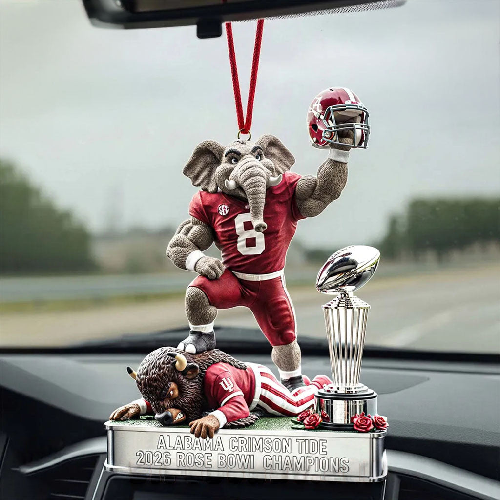 Alabama Crimson Tide 2026 Rose Bowl Elephant Car Ornament Alabama Crimson Tide Merch Car Decor - Merchluma