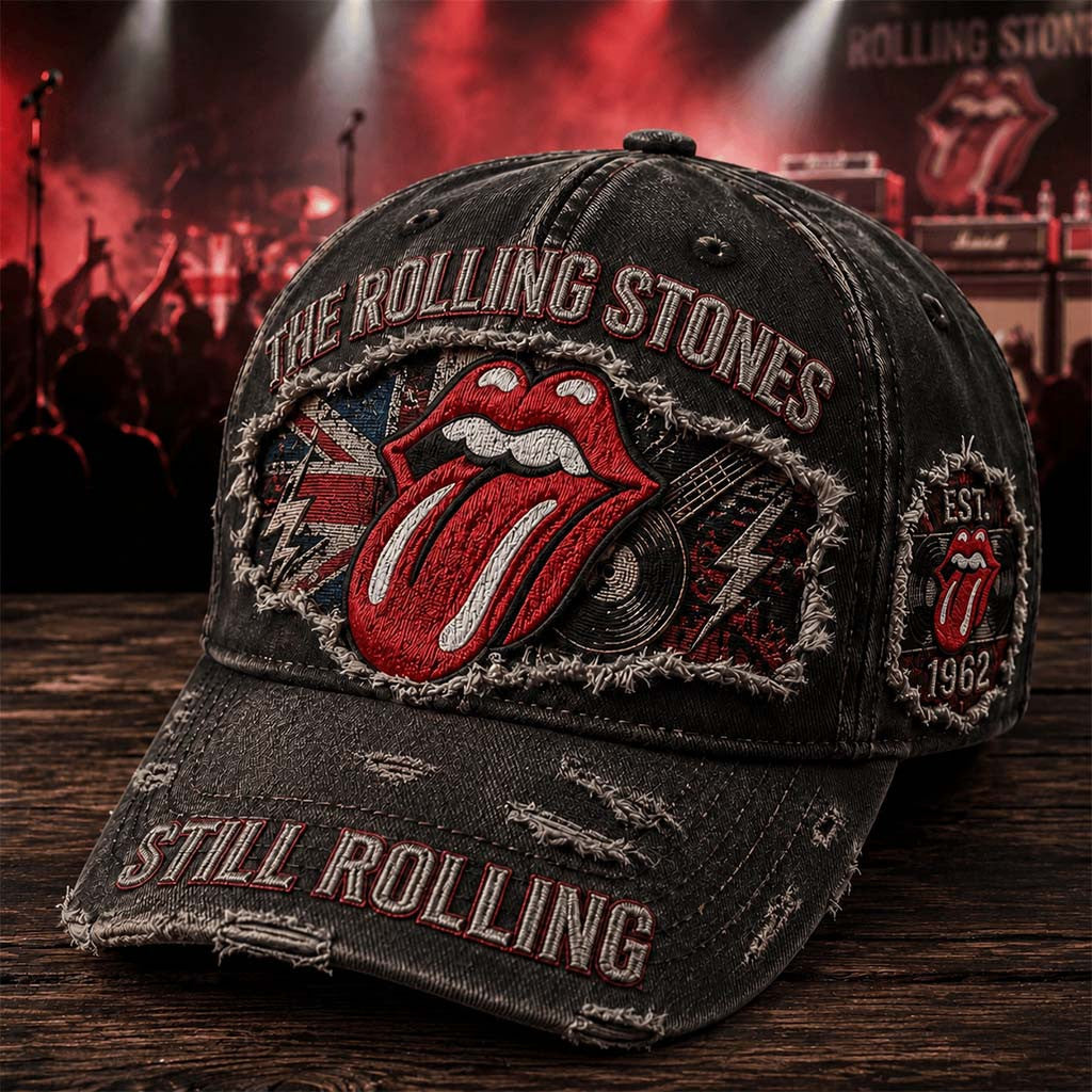 The Rolling Stones Tongue Hat Still Rolling Vintage Cap The Rolling Stones Merch Rock Fan Gifts - Merchluma