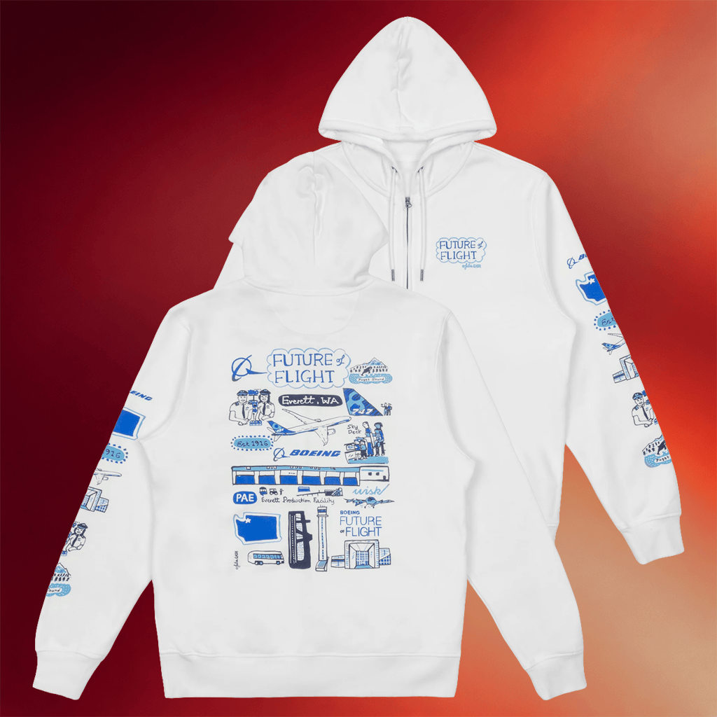 Boeing Merch 2026 Boeing Future Of Flight Destination Zip Hoodie Gifts For Friends - Merchluma