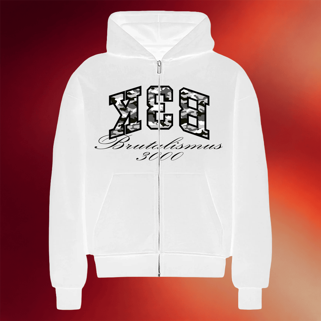 Brutalismus 3000 Merch White B3K Zip Hoodie Brutalismus 3000 Hoodie Birthday Gift For Husband - Merchluma