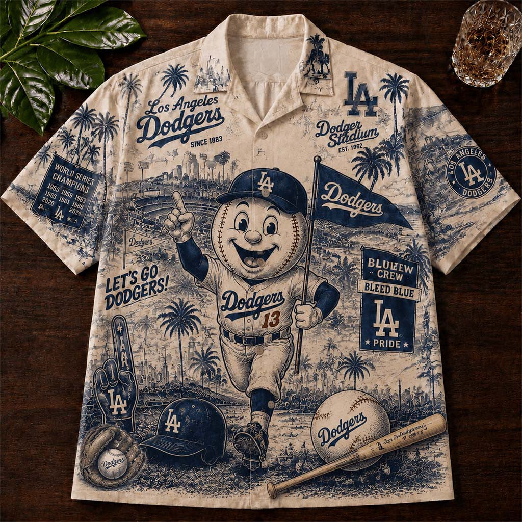 Los Angeles Dodgers Merch 2026 LA Pride Let's Go Dodgers Hawaiian Shirt Gift For Baseball Fans - Merchluma
