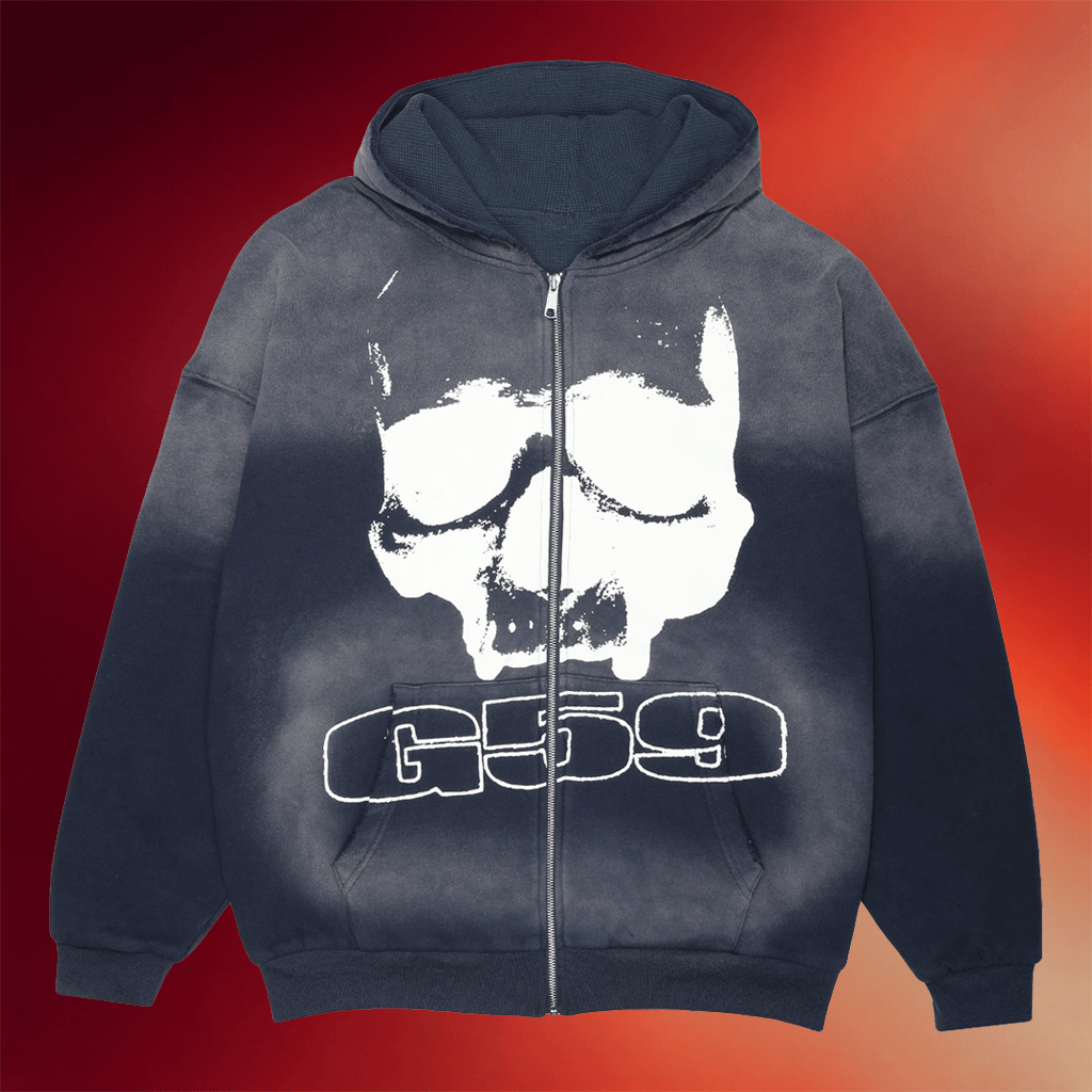 G59 Merch 2026 Skull Zip Hoodie G59 Records Merch Gifts For Hip Hop Fans - Merchluma