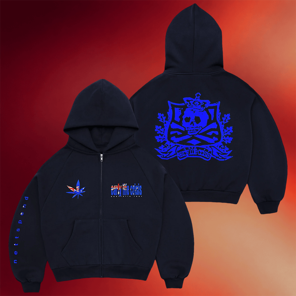 Nettspend Merch Early Life Crisis Australia Tour Zip Hoodie Best Gifts For Music Lovers - Merchluma