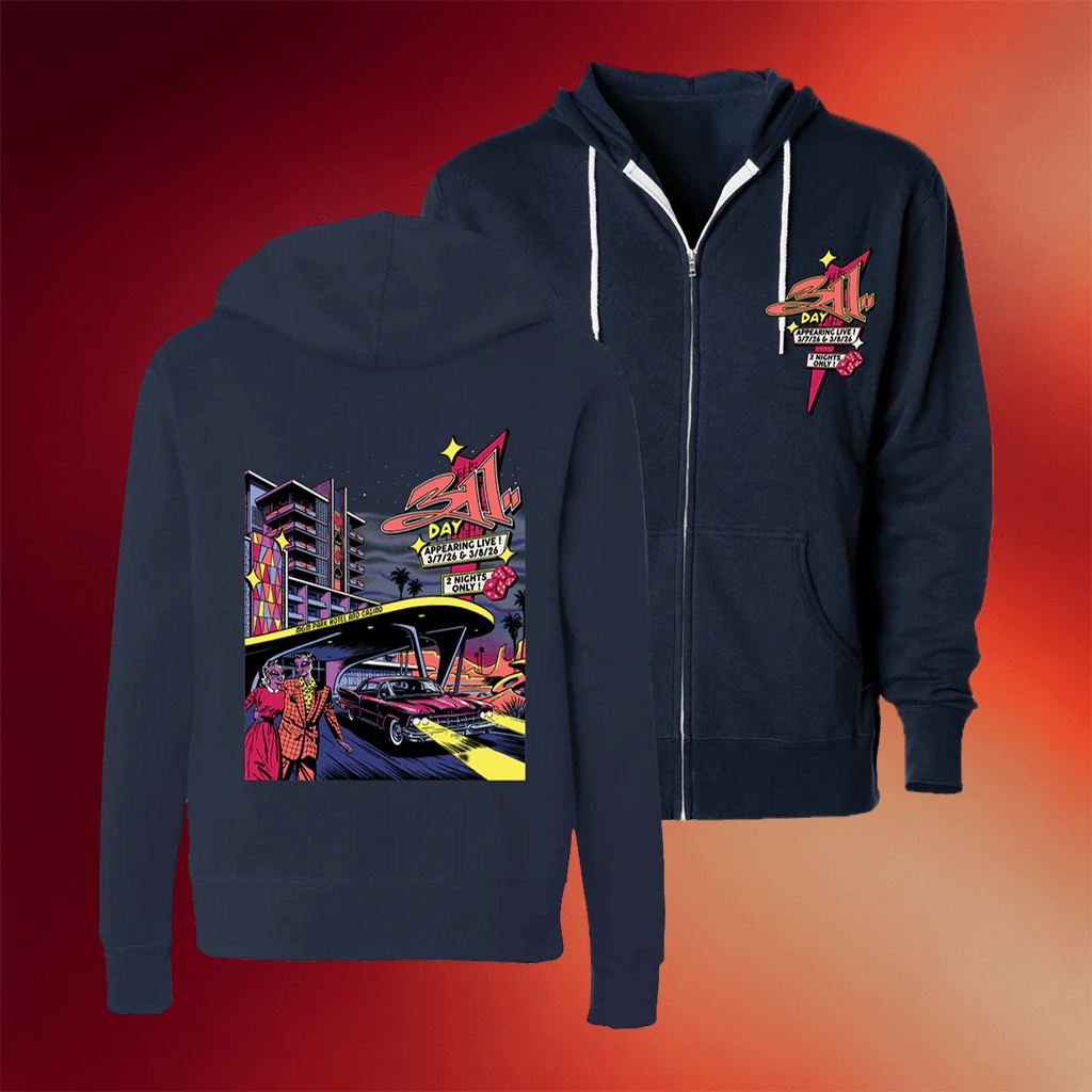 311 Merch 311 Day 2026 Vegas Sign Zip Hoodie 311 Band Merch Gifts For Rock Fans - Merchluma