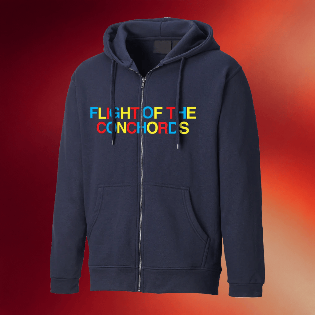 Flight Of The Conchords Merch 2026 Multicolor Zip Hoodie Gifts Ideas For Music Lovers - Merchluma