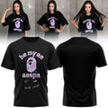 Aespa x Bape Signed T-Shirt Black Be My Ae Shirt Aespa Merch Present For Sister - Merchluma
