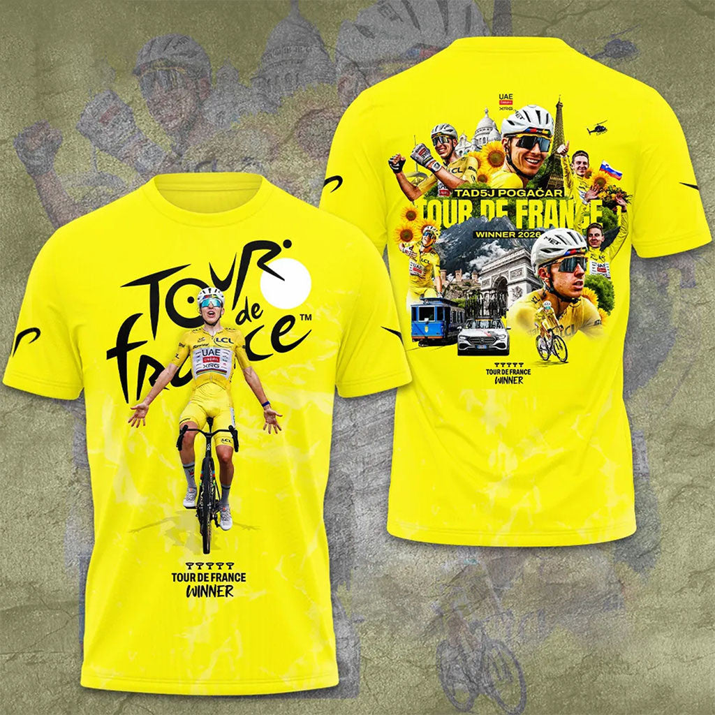 Tadej Pogacar 2026 5x Tour De France Champion Cycling Shirt Tadej Pogacar Merch Fan Gifts - Merchluma