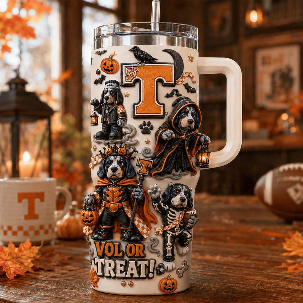 Tennessee Volunteers Merch Vol Or Treat Halloween Tumbler Spooky Gift For Sports Fans - Merchluma