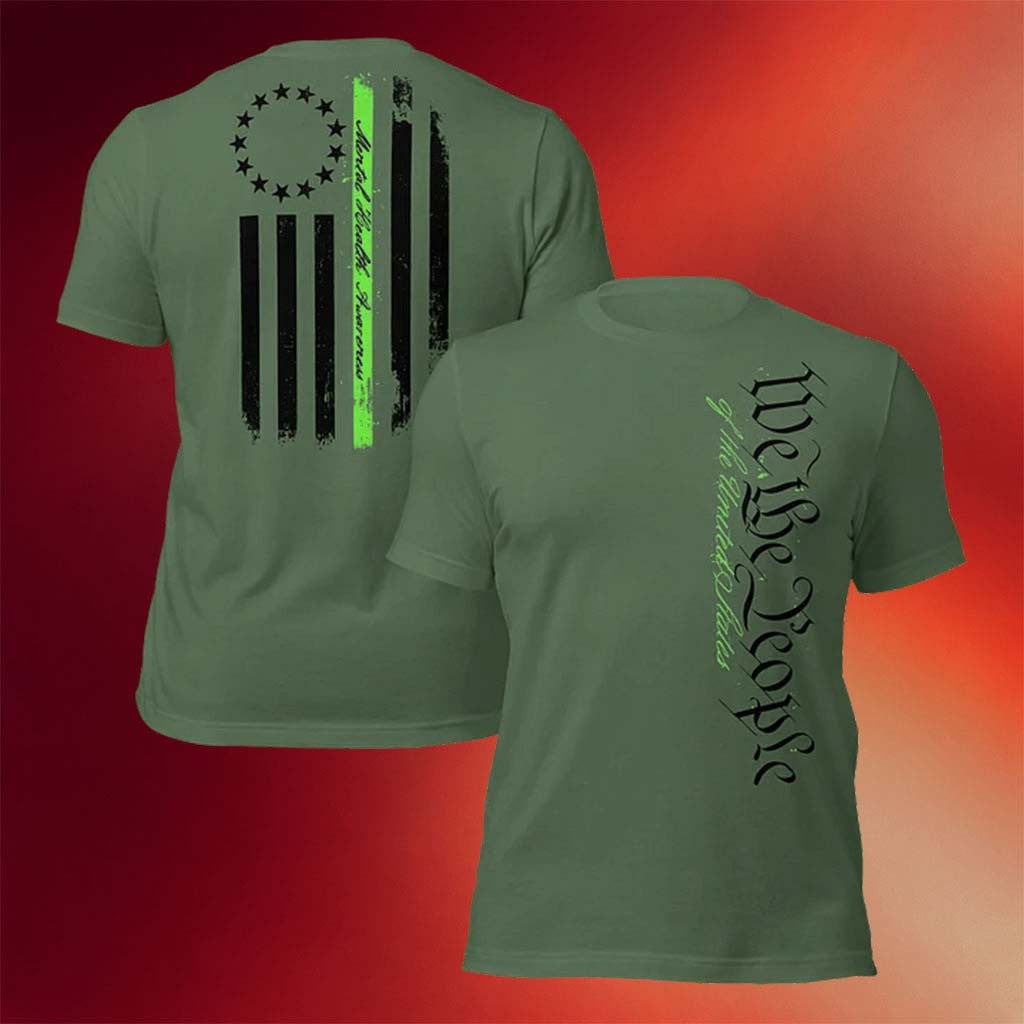 1 Nation Design Merch 2026 We The People Mental Health Awareness T-Shirt USA Flag Shirt - Merchluma