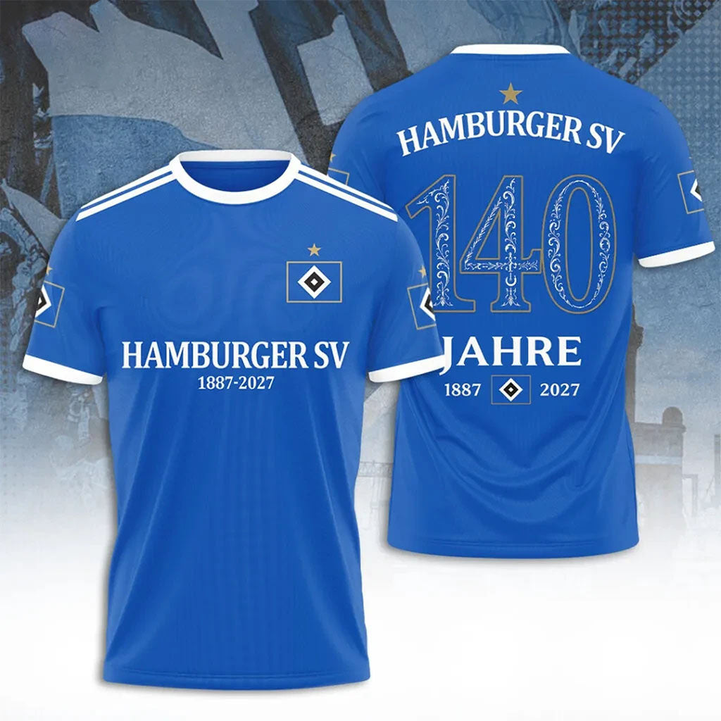 Hamburger SV 140th Anniversary Soccer Club Shirt Hamburger SV Merch Best Gifts For Football Fans - Merchluma