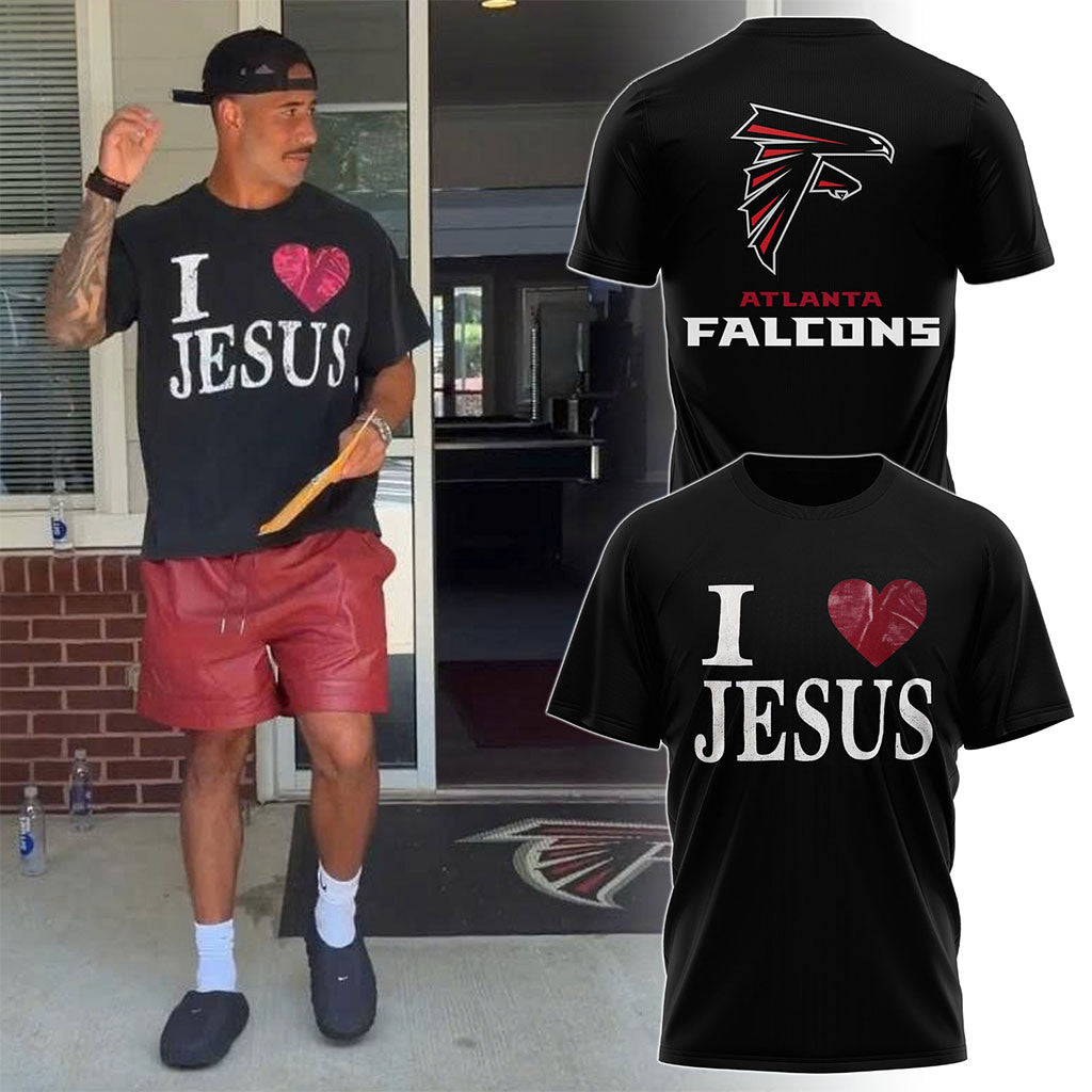 Atlanta Falcons x I Love Jesus Shirt 2026 Faith Based Shirt Atlanta Falcons Merch Fan Gear - Merchluma