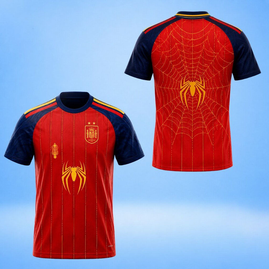 Lamine Yamal Spain x Spiderman FIFA World Cup 2026 Champion Jersey Shirt Spain Football Merch - Merchluma