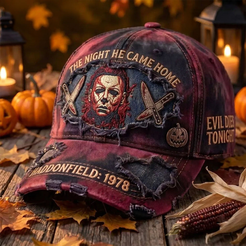 Halloween Michael Myers Haddonfield Baseball Cap The Night He Came Home Hat Michael Myers Merch - Merchluma