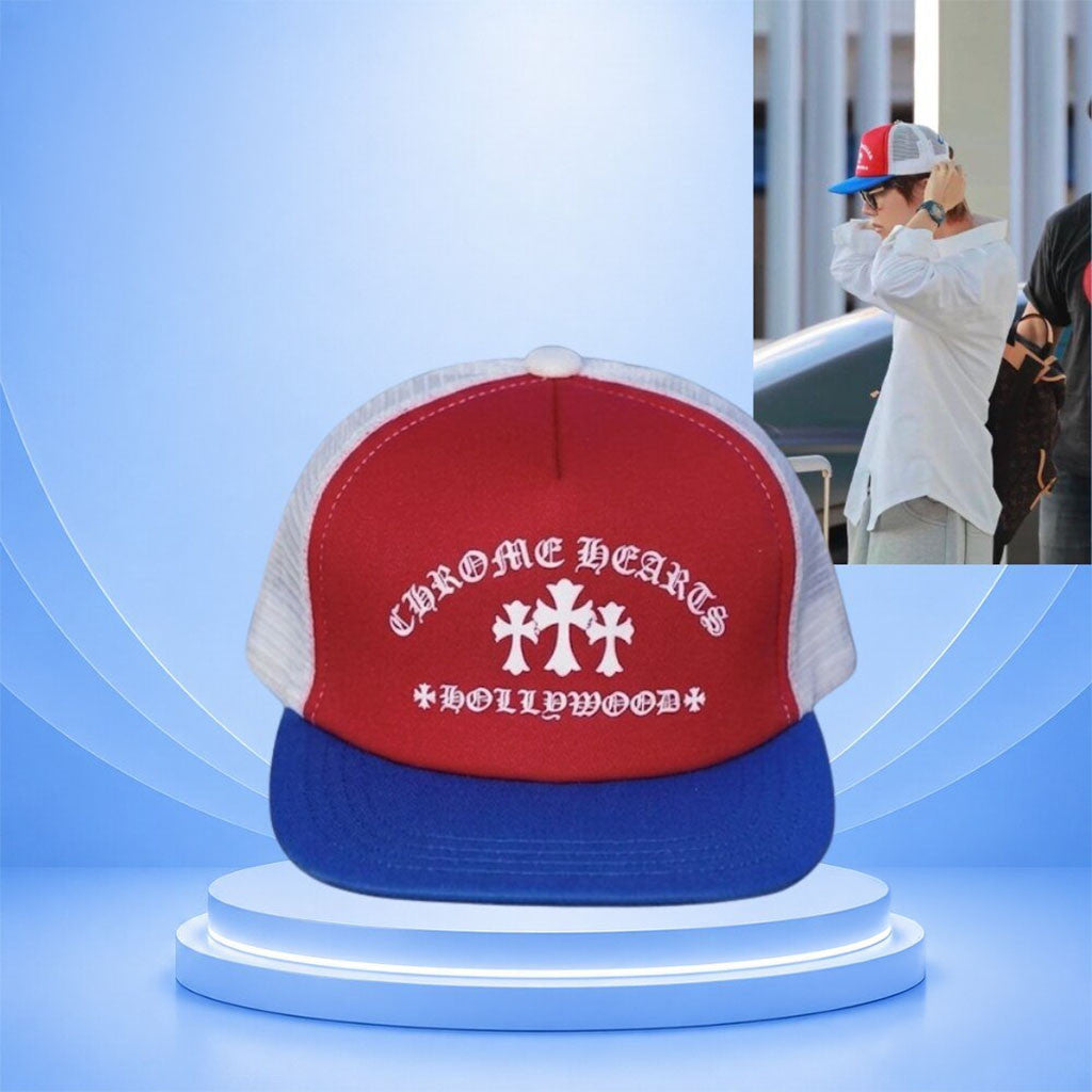J Hope BTS X Chrome Hearts Cemetery Cross Trucker Hat J Hope BTS Merch Gifts For Fan - Merchluma