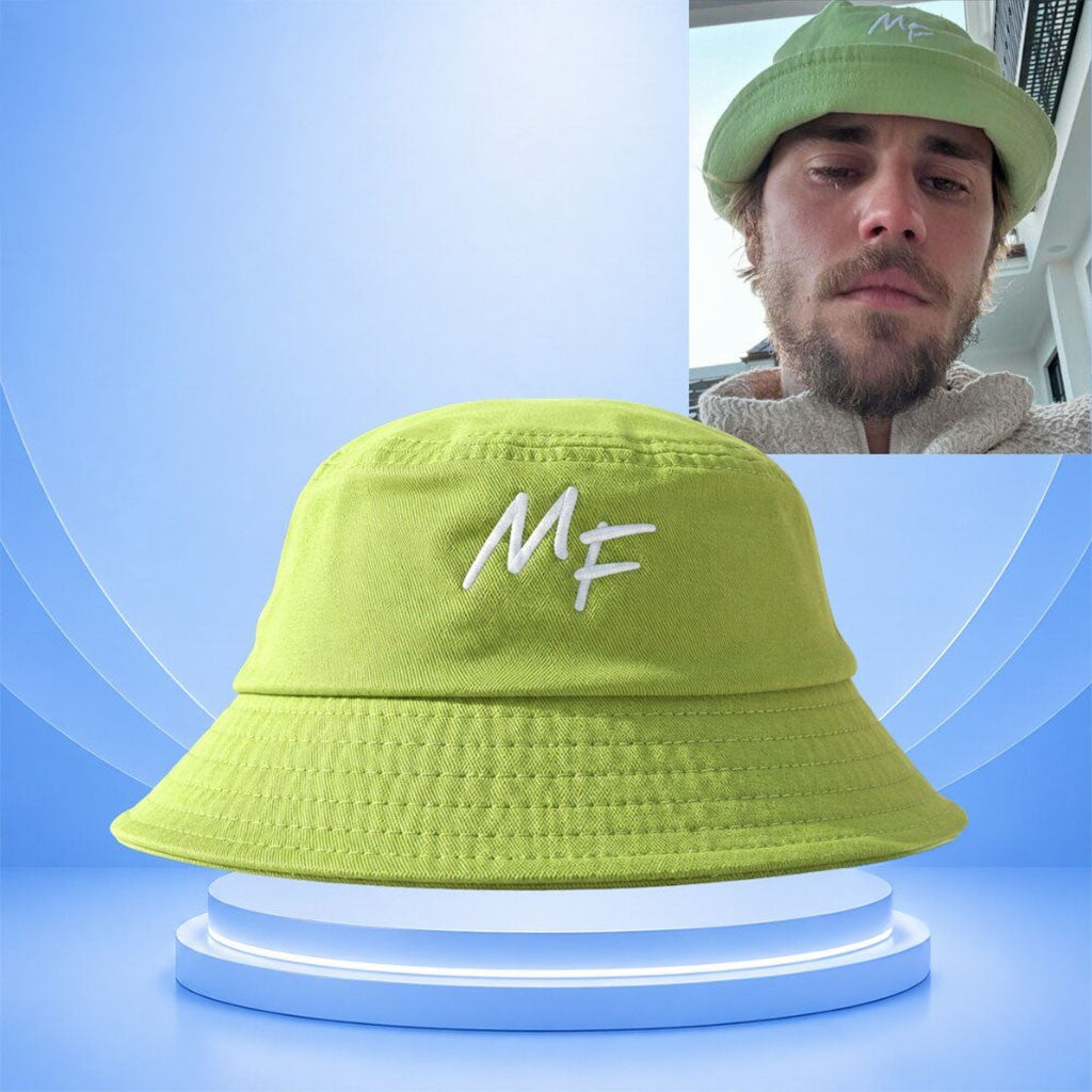 Justin Bieber Bucket Hat MF Logo Cute Cup Gift Ideas For Fans - Merchluma