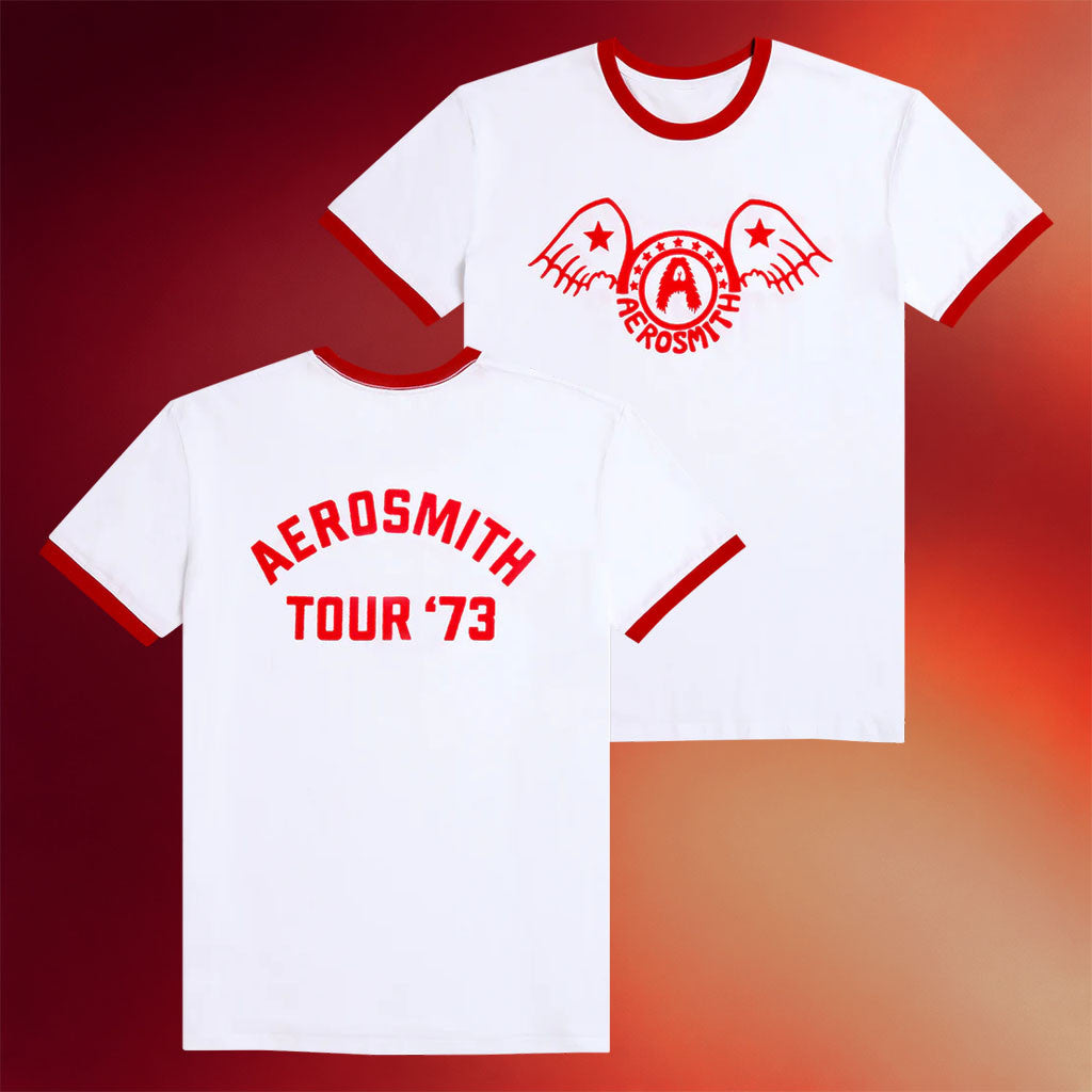 Aerosmith Merch 2026 The Legendary Debut Ringer T-Shirt Cool Gifts For Rock Lovers - Merchluma