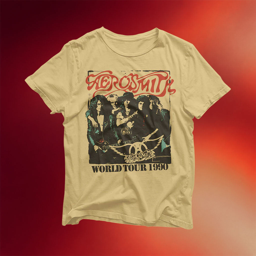 Aerosmith Merch 2026 Pump World Tour 1990 T-Shirt Gift Ideas For Rock Music Lovers - Merchluma