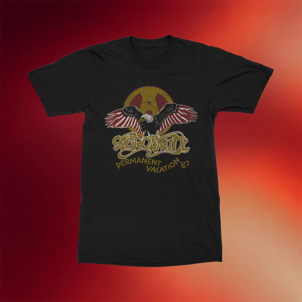 Aerosmith Merch 2026 Permanent Vacation 87 T-Shirt Eagle Shirt Gift For Rock Band Fans - Merchluma