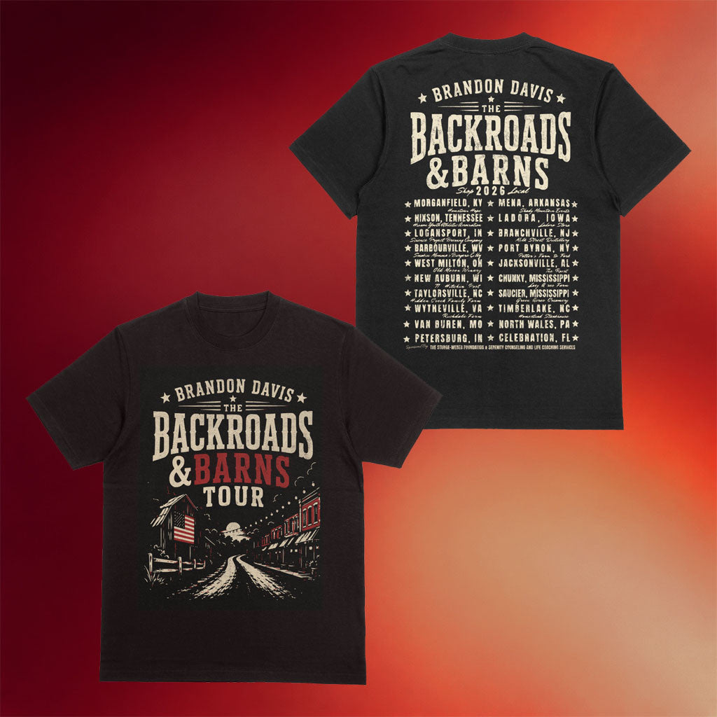 Brandon Davis Merch 2026 Backroads And Barns Tour T-Shirt Gift For Music Lovers - Merchluma