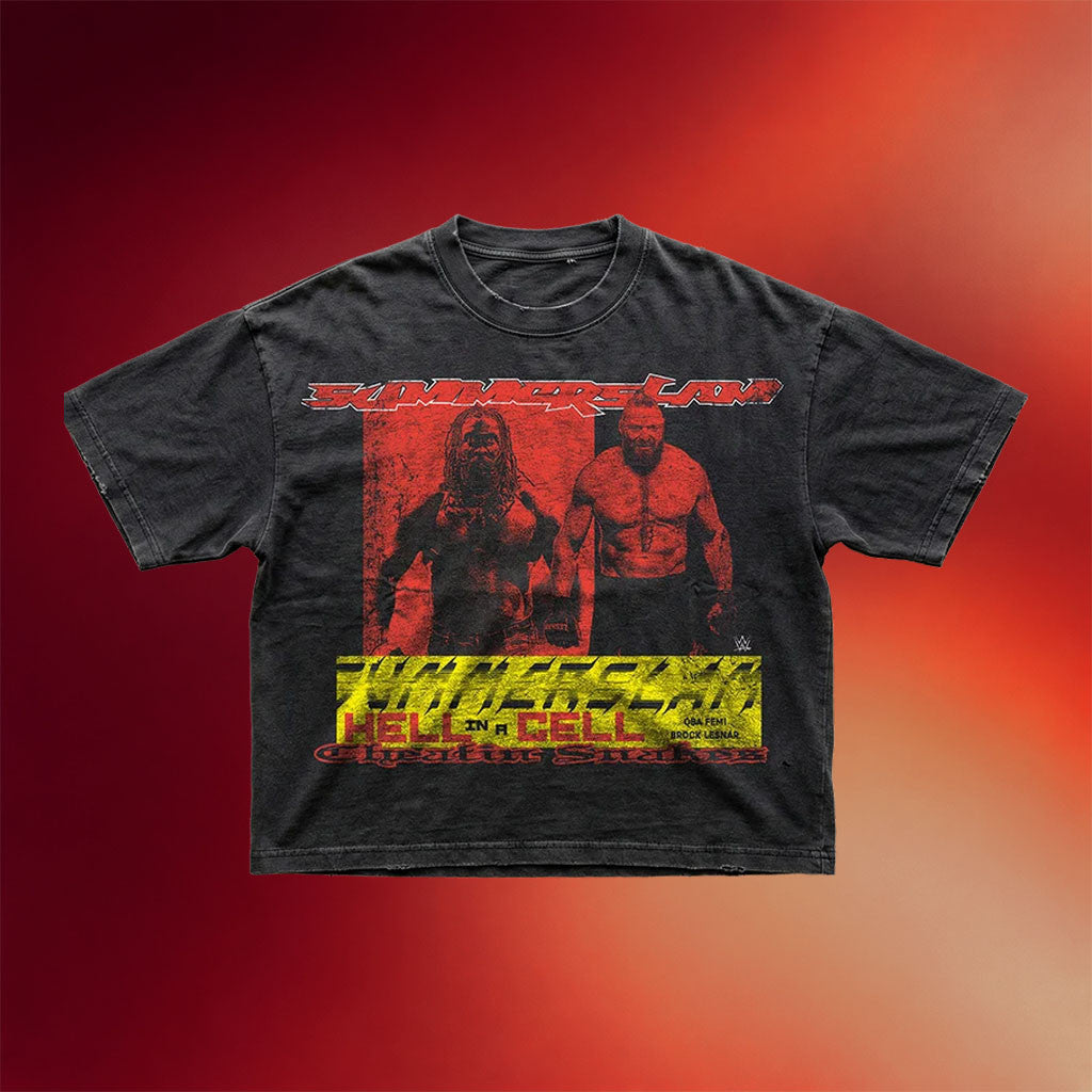Cheatin Snakes Merch 2026 Cheatin Snakes X WWE Hell In A Cell T-Shirt SummerSlam Merch - Merchluma