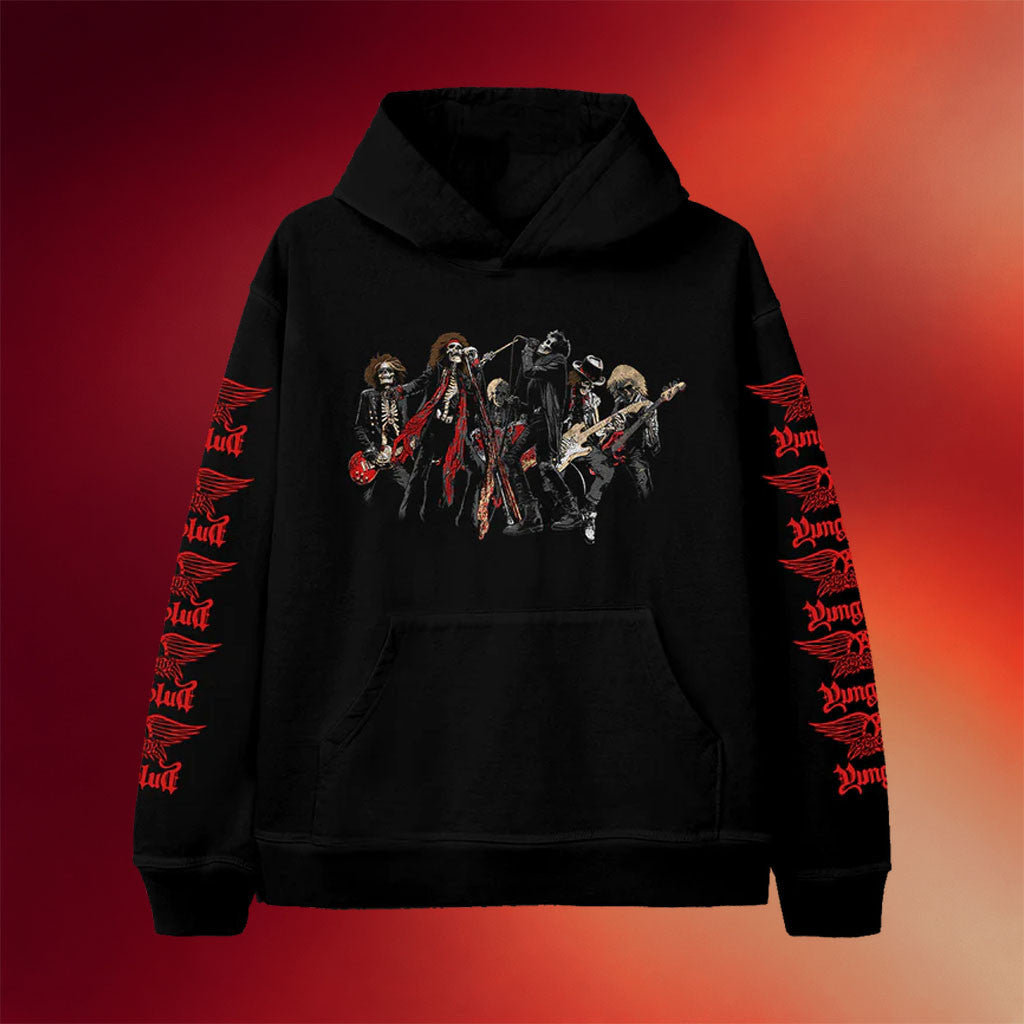 Aerosmith Merch 2026 One More Time Skeleton Hoodie Gifts For A Rock Music Lover - Merchluma