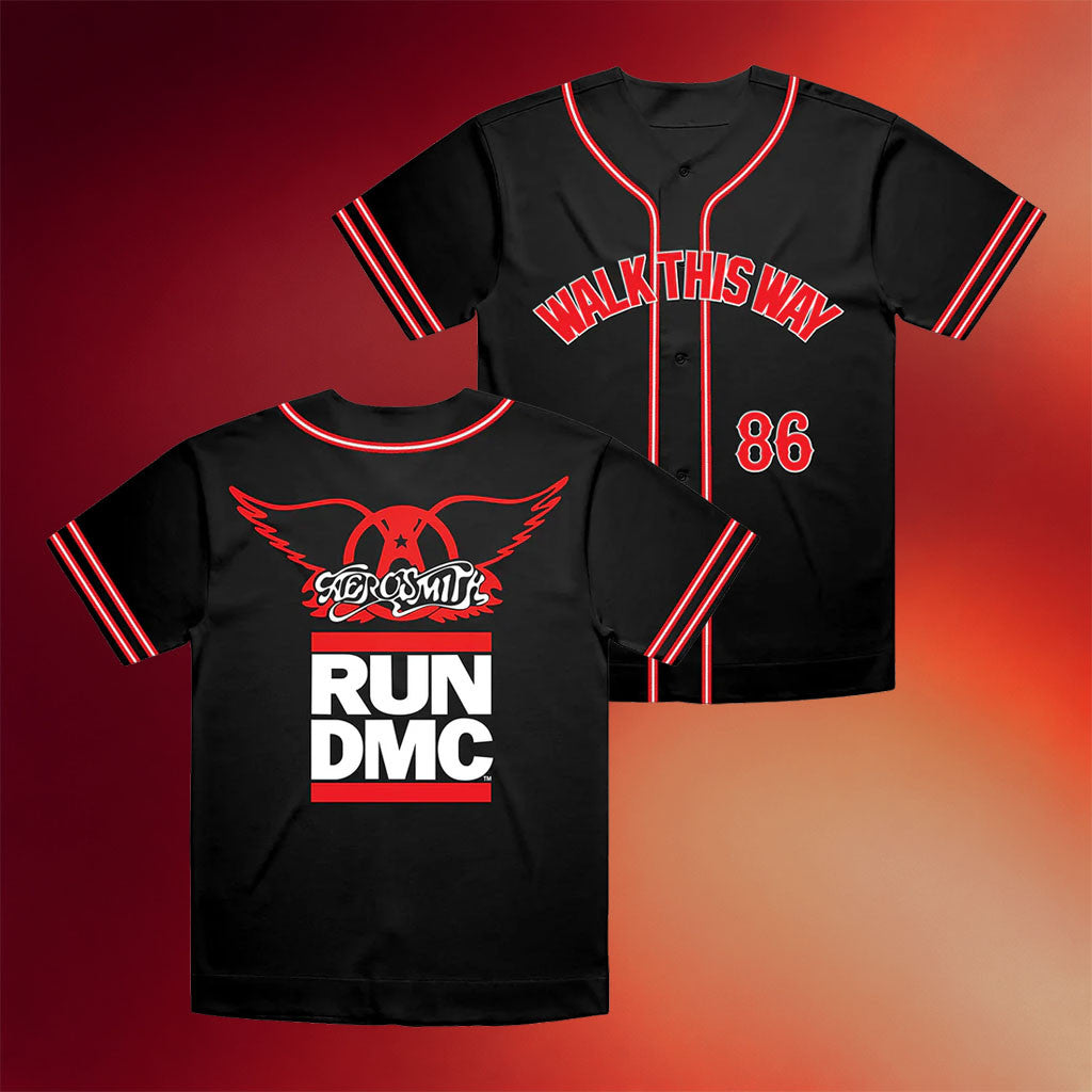 Aerosmith Merch 2026 Aerosmith X RUN DMC Walk This Way Baseball Jersey Gift For Rock Fans - Merchluma