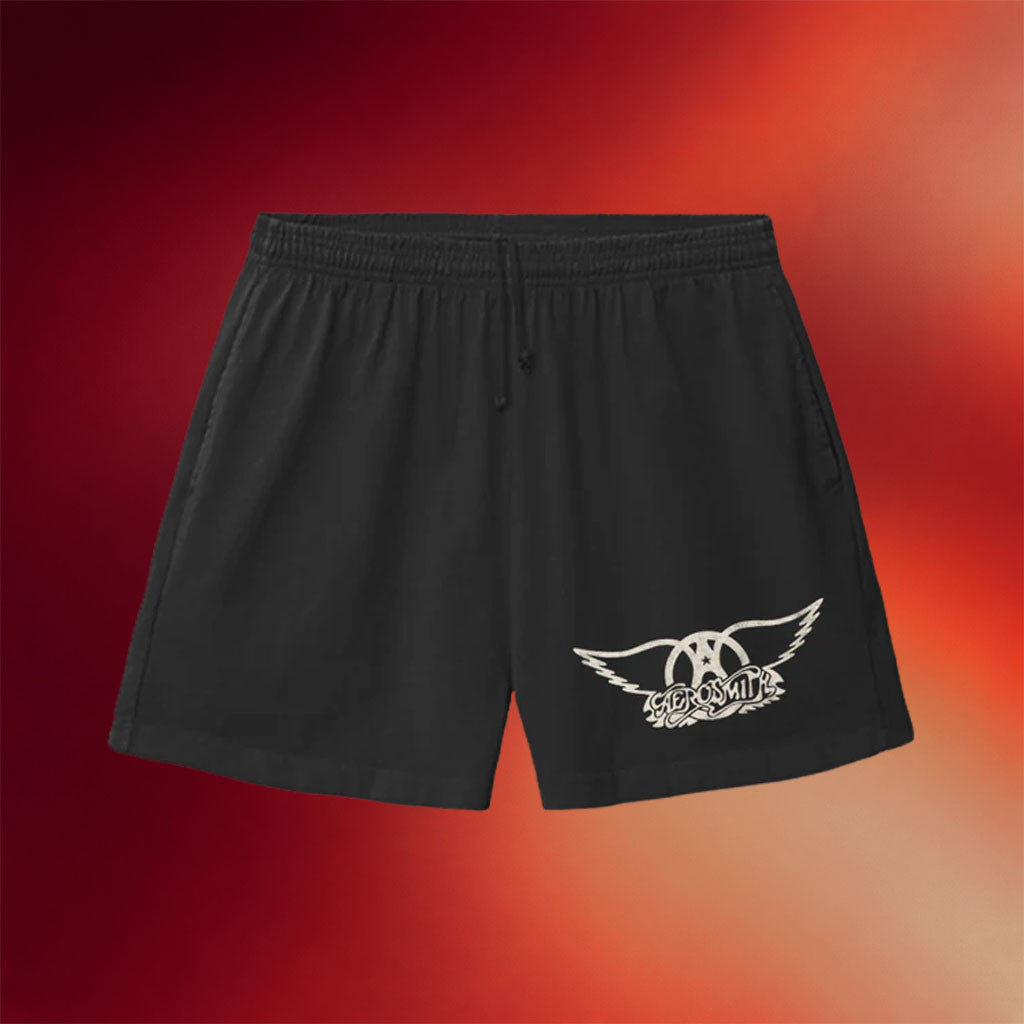 Aerosmith Merch 2026 Wings Logo Black Shorts Presents For Rock Lovers - Merchluma