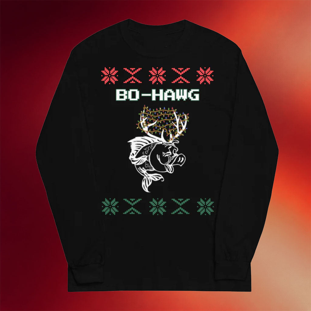 Bo-Hawg Merch Holiday Hawg Long Sleeve T-Shirt Gift Ideas For Brother - Merchluma