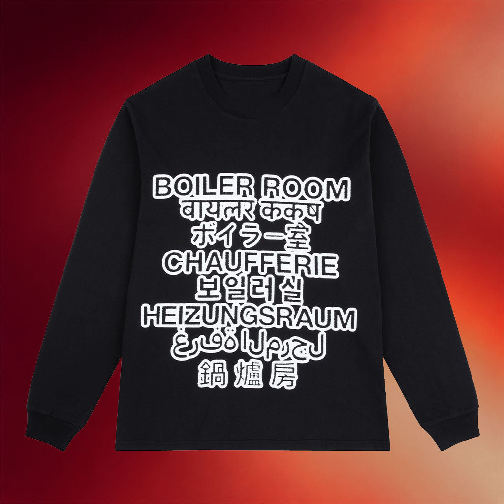 Boiler Room Merch Language Graphic Long Sleeve T-Shirt Black Birthday Gift Ideas For Him - Merchluma
