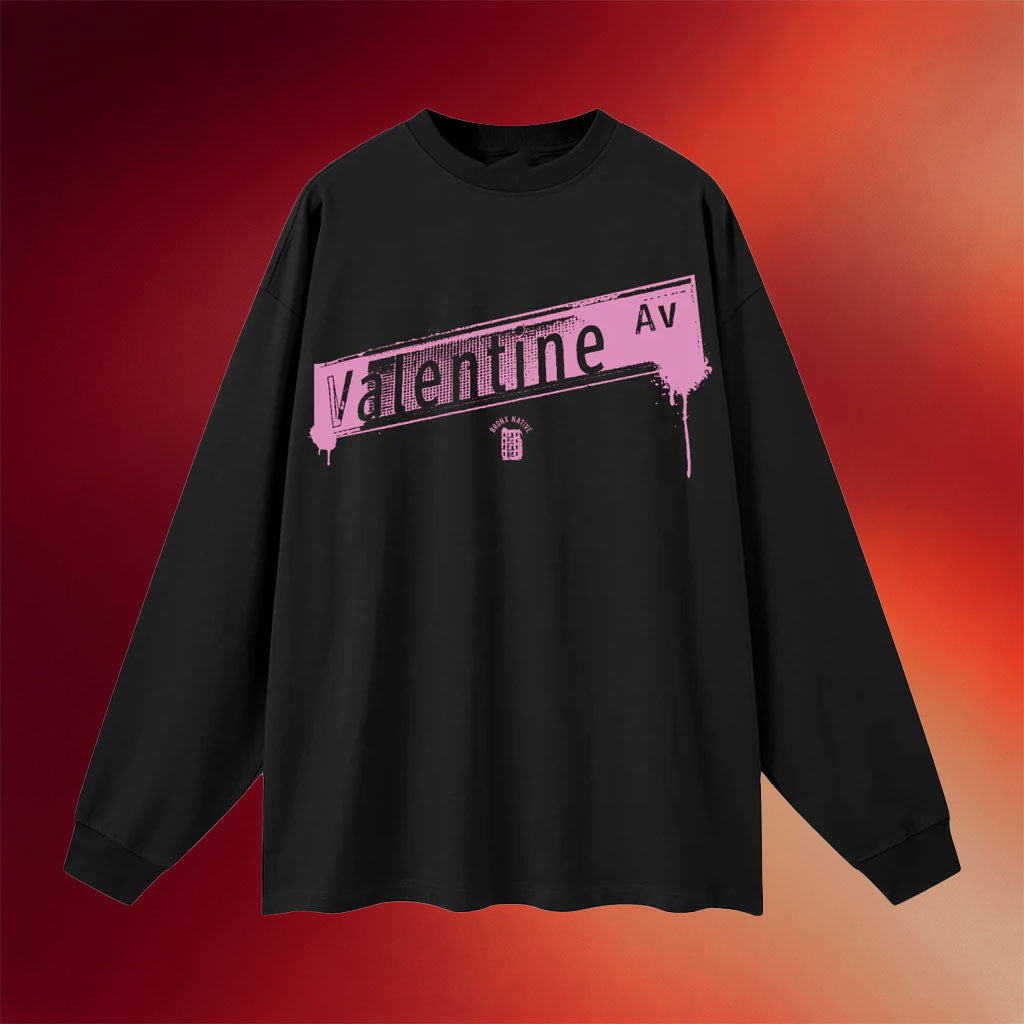 Bronx Native Merch Valentine Ave Long Sleeve T-Shirt Valentine's Day Gifts For Her - Merchluma