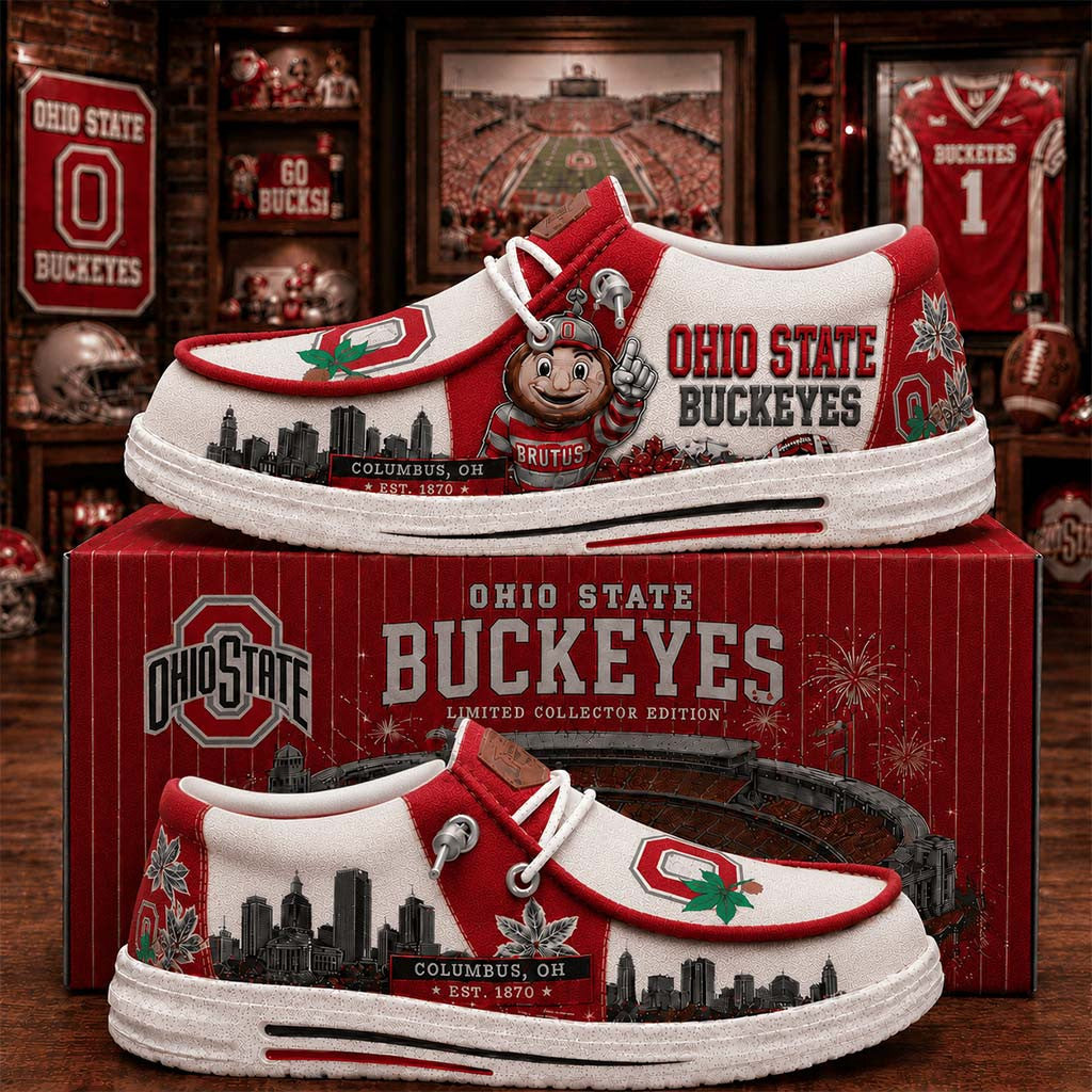 Ohio State Buckeyes Columbus OH Shoes Buckeyes Merch Football Gifts For Men - Merchluma
