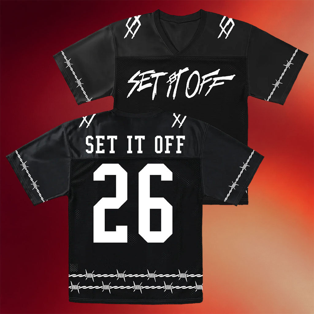 Set It Off Merch 2026 SIO Barbed Wire Jersey Presents For Rock Music Lovers - Merchluma