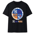 New York Yankees Giants Knicks Rangers Four Teams Circle Logo T-Shirt Gifts For Fans - Merchluma