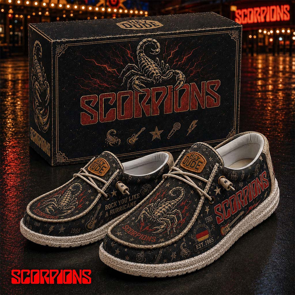 Scorpions Rock You Like A Hurricane Shoes Scorpions Merch Present For Band Fans - Merchluma