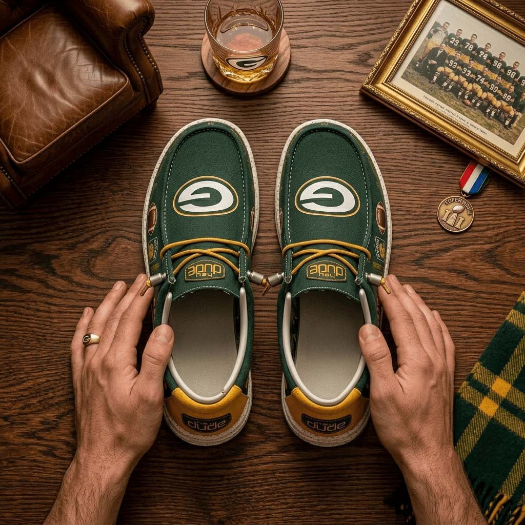 Green Bay Packers Shoes Game Day Gear Packers Merch Gift For Football Lovers - Merchluma