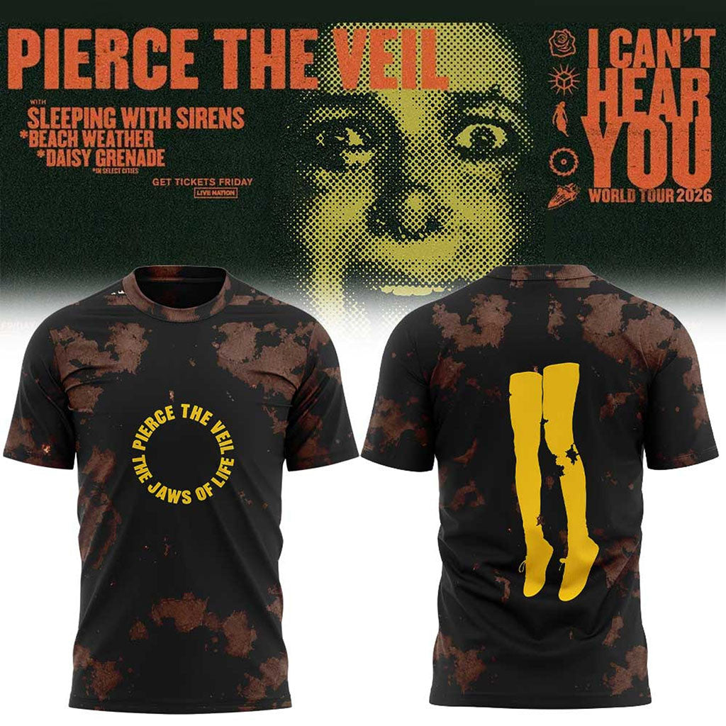 Pierce The Veil Merch I Can't Hear You World Tour 2026 Tour T-Shirt Gift Ideas For Music Lovers - Merchluma