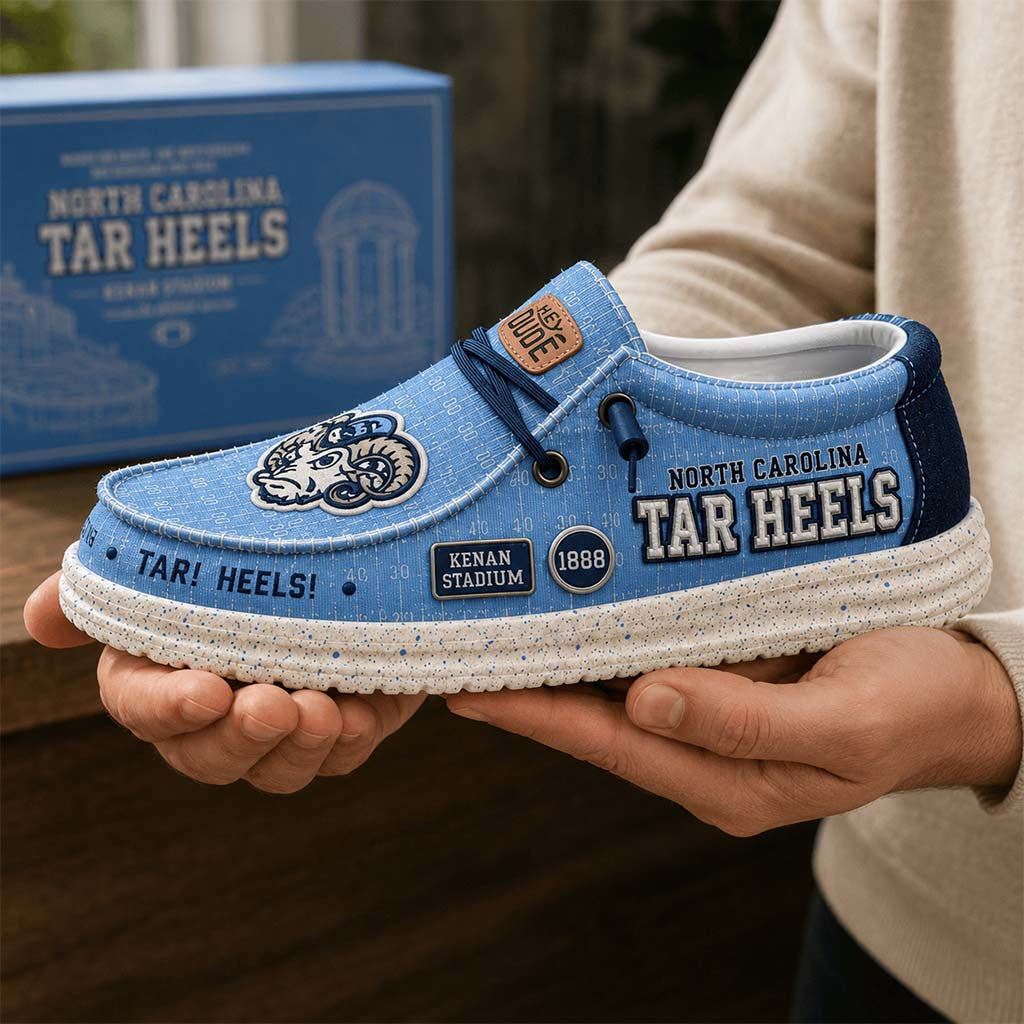 North Carolina Tar Heels Kenan Stadium Shoes Tar Heels Merch Gift For Football Lovers - Merchluma